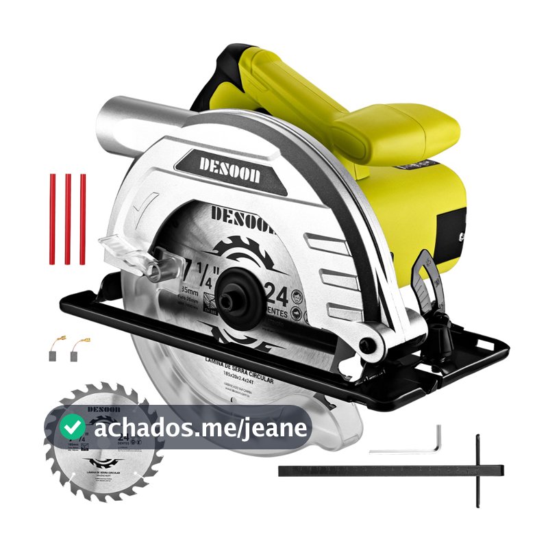 Serra Circular Elétrica 1400w Profissional 5500rpm Com Lápis Disco 185mm E Guia Para Carpinteiro Marceneiro Desoon