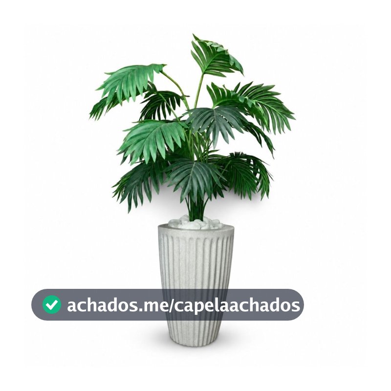 Planta Artificial Palmeira com Vaso 15 Folhas  Polietileno Cone Romano