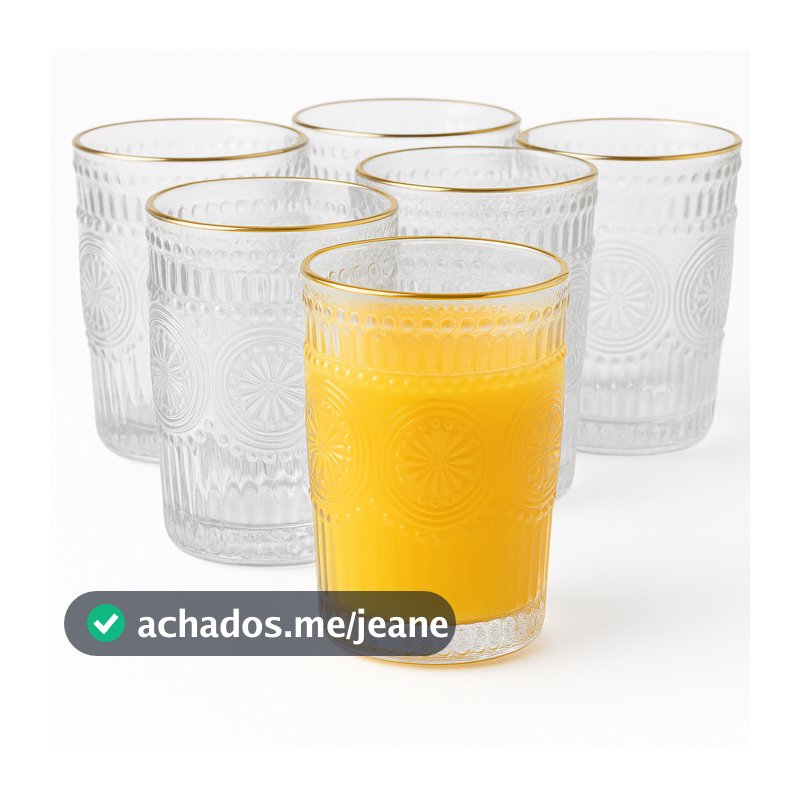 Conjunto de Copos de Vidro Mondoro 300ml c/6pçs