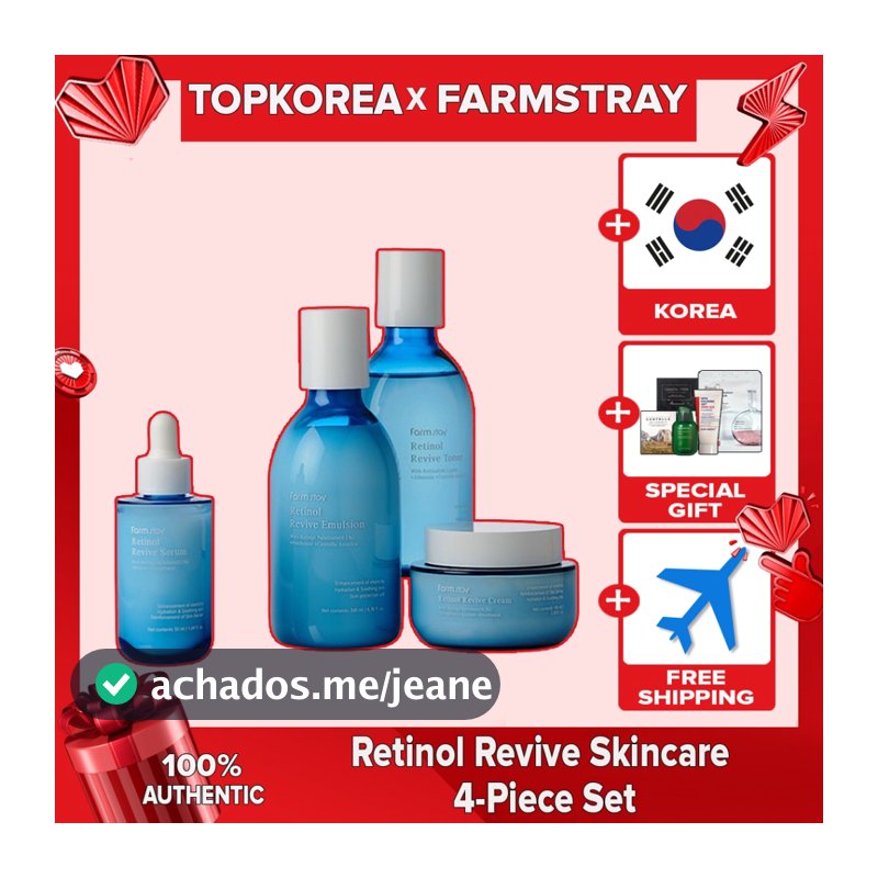 FARMSTAY Retinol Revive Serum 50ml/Creme Para Os Olhos Emulsão 200ml 100ml/Toner 200ml TOPKOREA Envio Da Coreia
