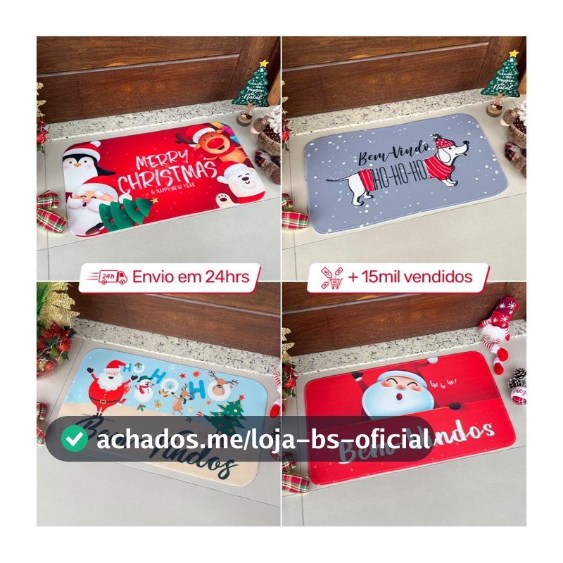 Tapete Entrada de porta Emborrachado Natal -O mais Barato da shopee -Direto de Fábrica -Envio Rápido