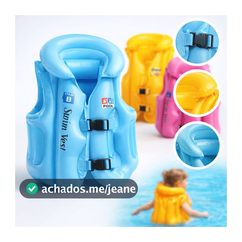 Boia Colete Inflável Infantil para Piscina ou Praia P M G