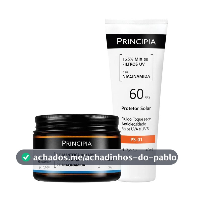 Principia Kit Dupla Diária Todo Tipo de Pele c/ Protetor Solar PS-01 FPS 60 + Creme Hidratante CH-01
