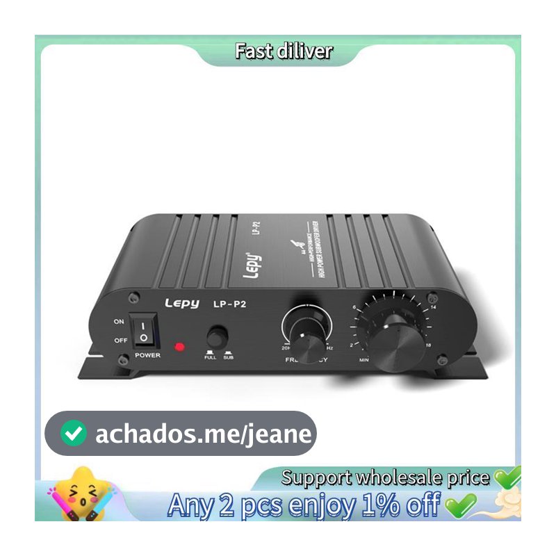 LP-P2 Mini Subwoofer 100W Amplificador De Saída De Alcance Completo Mono Áudio