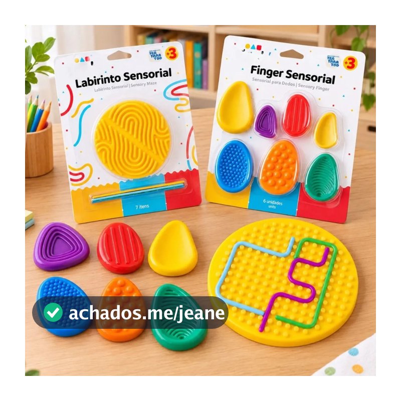 Kit 2 Brinquedos Terapêuticos Sensoriais Dedo Labirinto Antiestresse Fidget Toy Relaxamento Concentração