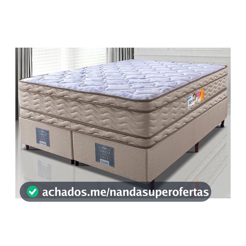Cama Box Queen Colchão OrtoFirm + Box 158x198x71 Double Face Espuma D33 Dourado