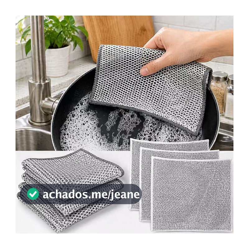 Kit 5/10/15/20Panos de Limpeza de Aço Premium Esponja para Arear Panela Fogão Louça Remove Gordura Reutilizável Multiuso