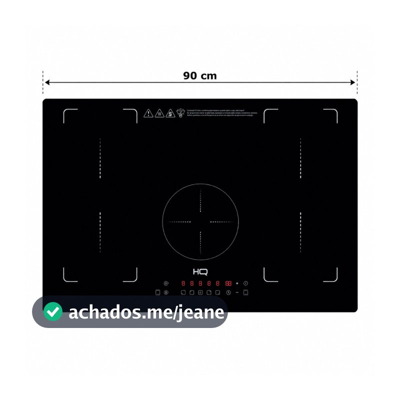 Cooktop de Indução HQ 5 Bocas 90CM, 9000W, Vidro Touch Free Zone, 220V