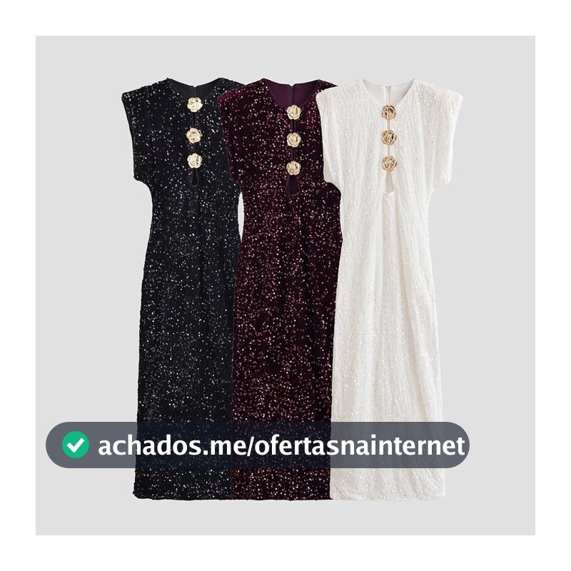 2026 Novo Vestido Feminino Sem Mangas Com Gola Redonda , Moda Casual Decoração De Lantejoulas 2609L