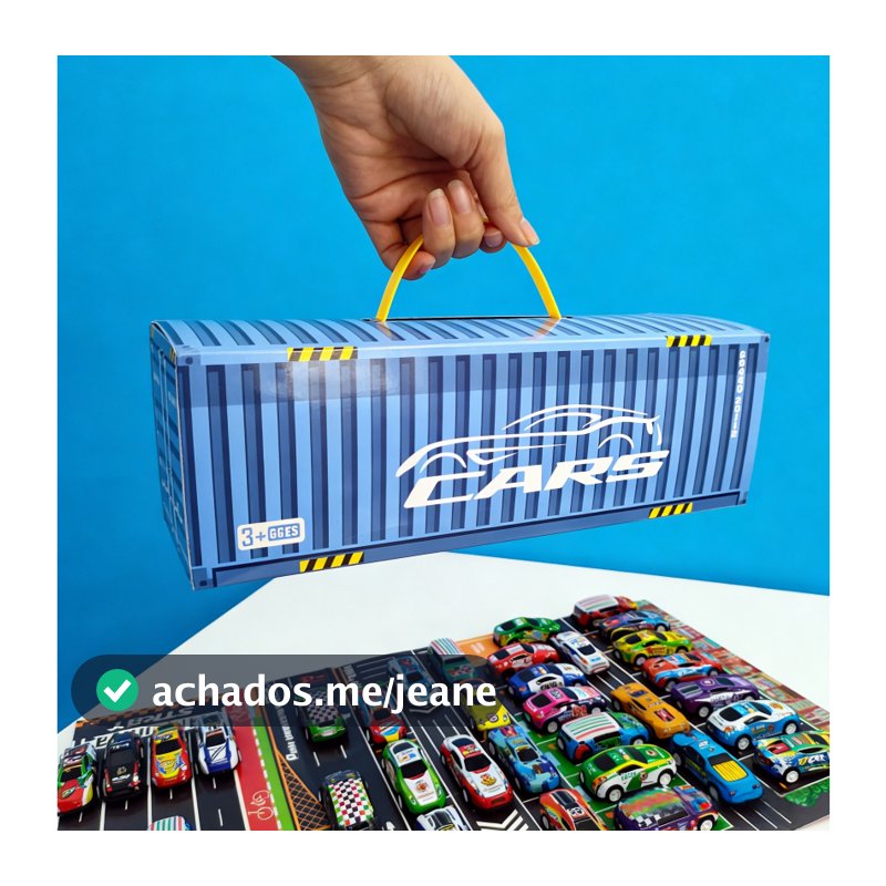 🎁 Super Kit 48 Carrinhos de Fricção + Pista 🚗 | Presente para Menino | Container Colecionável🎄