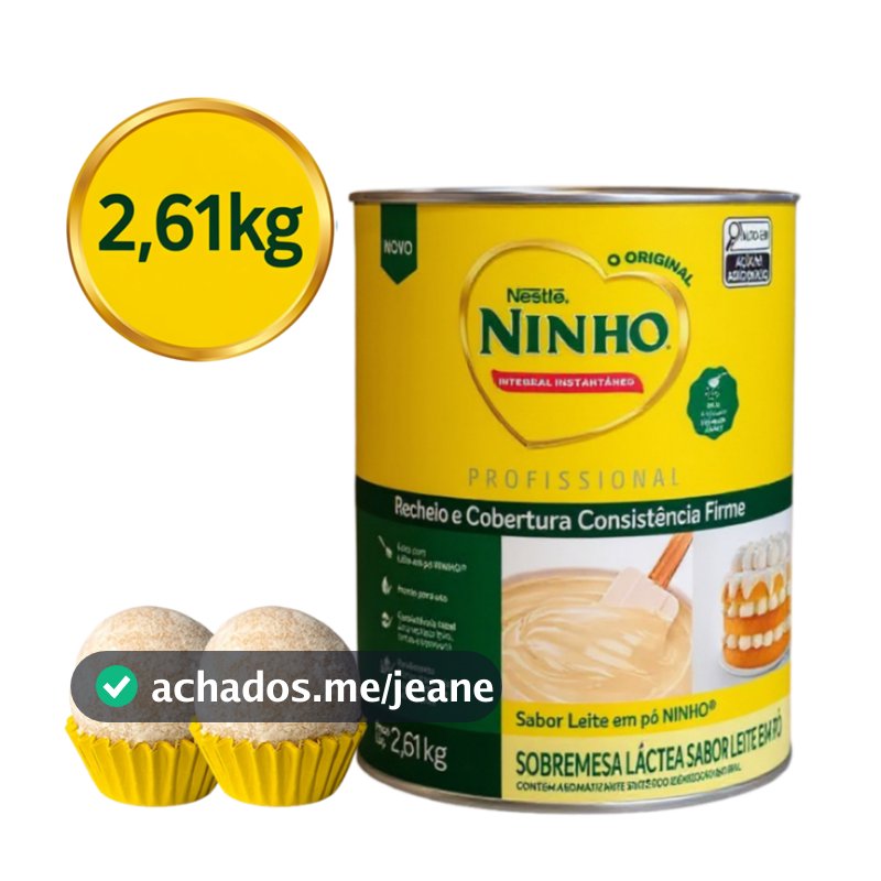 Recheio e Cobertura Ninho Profissional 2,61kg – Leite Ninho Cremoso da Nestlé!