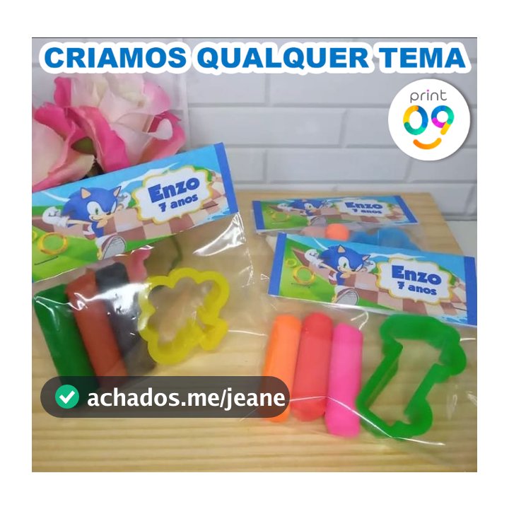 25 Massinhas Com Cortador Qualquer Tema Sonic Lembrancinha Aniversario Infantil