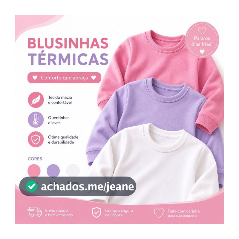 Kit 2 Blusas Térmicas Pelúcia MENINA Infantil – Proteção e Conforto Contra o Frio