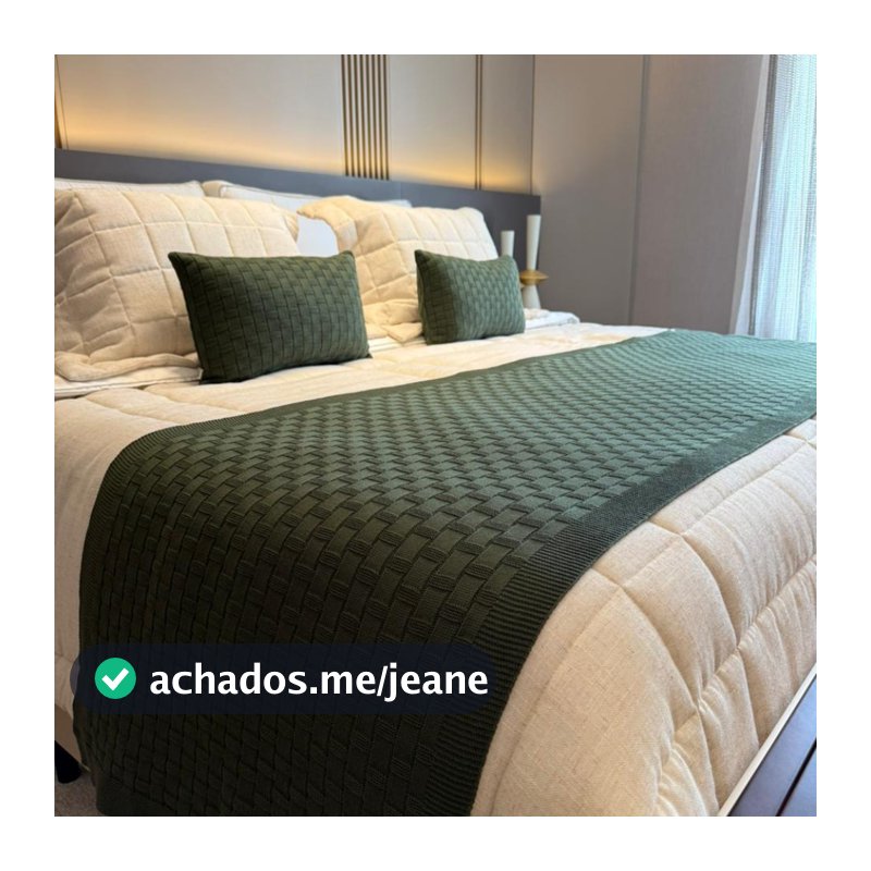 Kit Peseira Tricot Manta Cama Casal Queen King + 2 Capas de Almofada 30x50cm Tricot Premium
