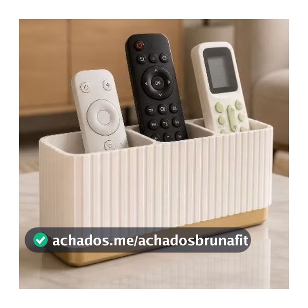 Porta Controle Remoto De Mesa Premium Organizador 3 Controles Minimalista Sala TV Decoração Presente