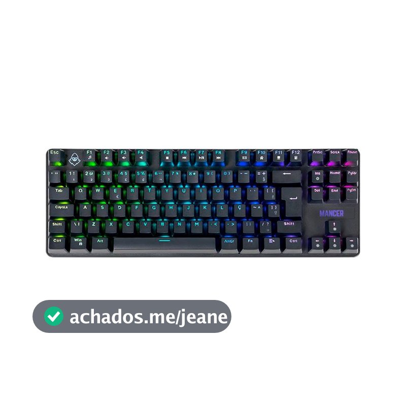 Teclado Mecanico Mancer Ghoul MK3, RGB, ABNT2, Switch Huano Vermelho, Preto, MCR-GHM3-RGB01RD