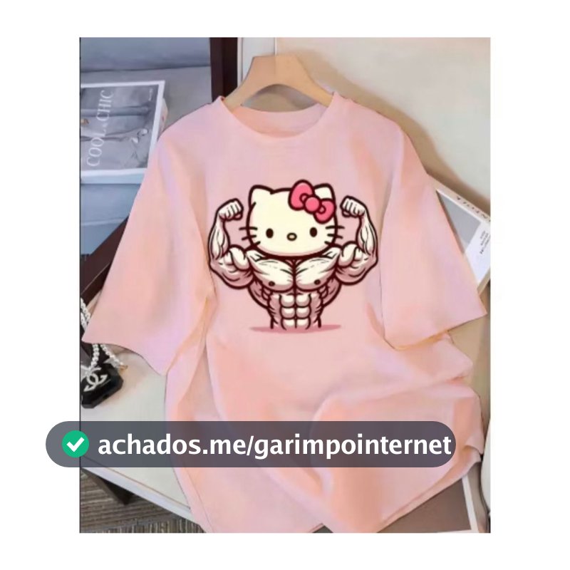 Camiseta Feminina Estilosa Estampada Boneca Fitness Musculação Academia Oversized 100% Algodão
