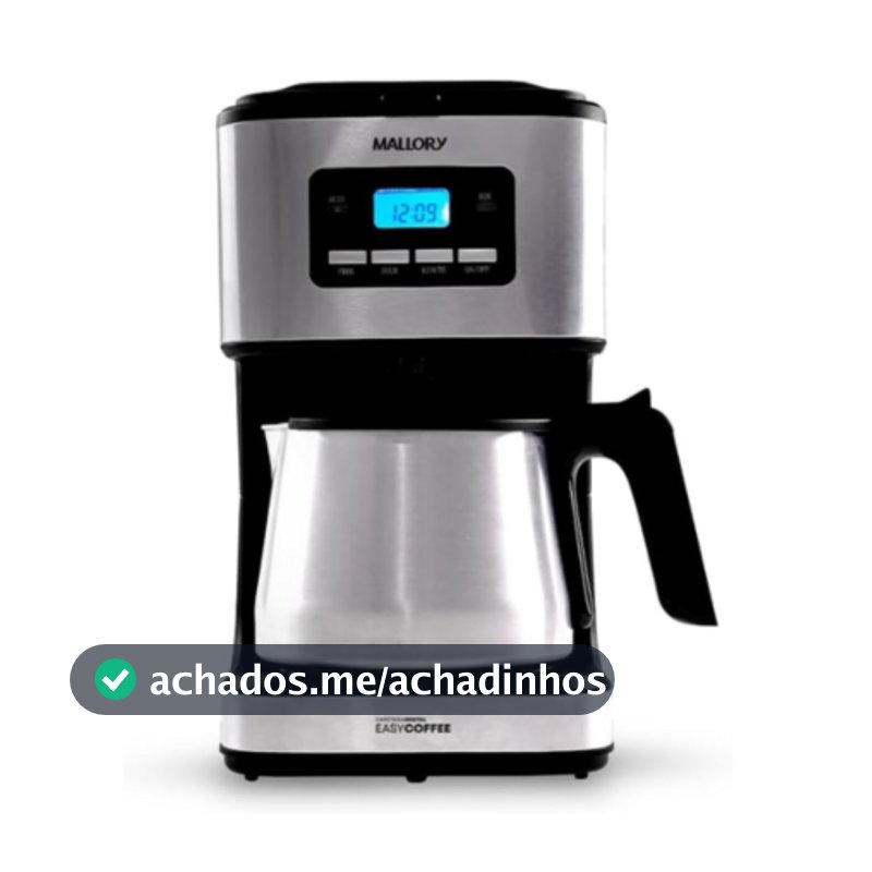 Cafeteira Elétrica Programavel Mallory 1,5 Litros Easy Coffee Preto e Inox - 220V