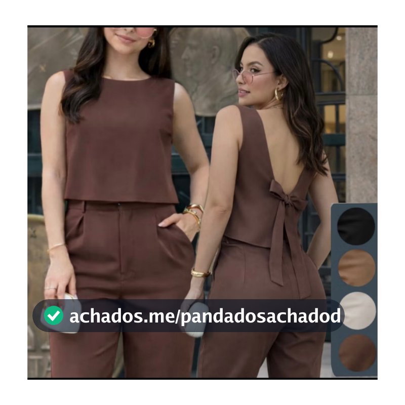 Conjunto Feminino Afaiataria Calça e Blusa TECIDO PREMIUM