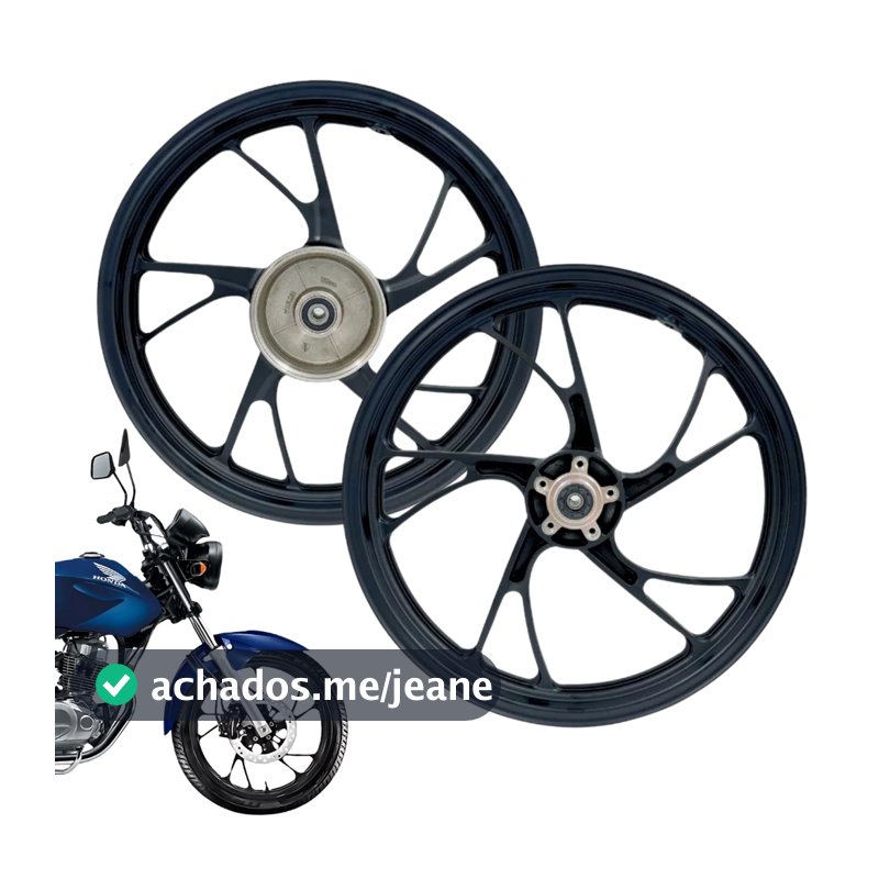 Par Rodas Liga Leve Pé De Galinha Moto CG TITAN FAN 150 2004 á 2013 Disco Preto