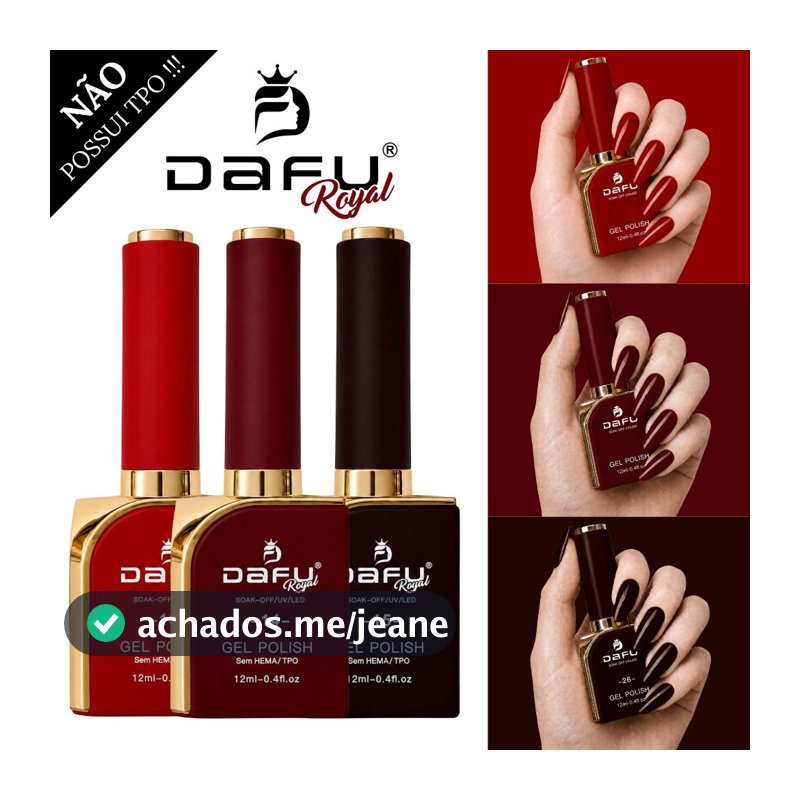Kit Esmaltes em Gel Dafu Uv Led Para Cabine Esmalte Gel Vinho Vermelho Promoção Atacado 12ml