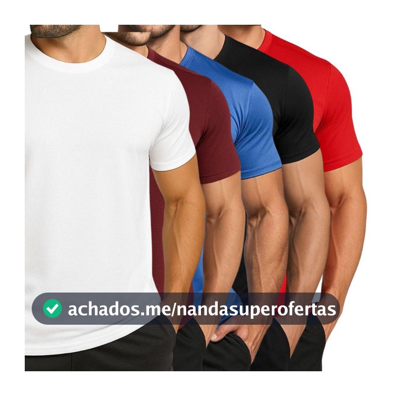 Kit 5 Camisetas Dry Fit Masculina Treino Academia Corrida Esportes Exercícios Casual