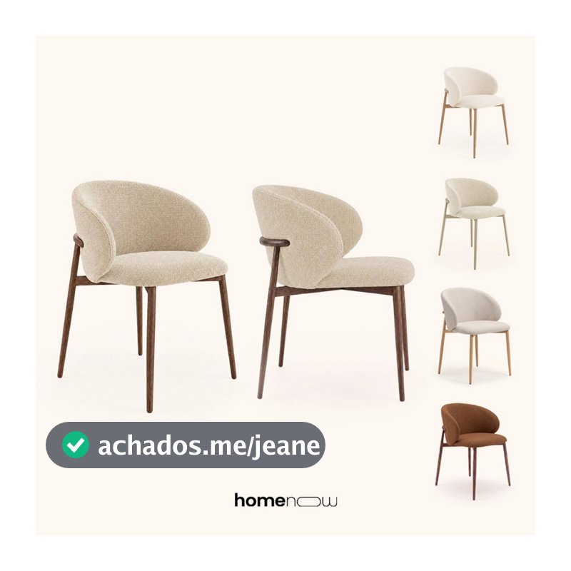 Kit 2 Cadeiras De Jantar Stella HomeNow Moderna Design Confortável Estofado em Tecido