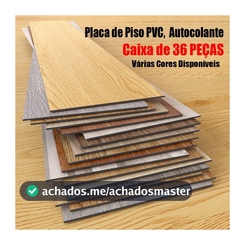 36 Peças de Adesivo de Piso Vinílico 91,4x15,2cm - Removível e Impermeável