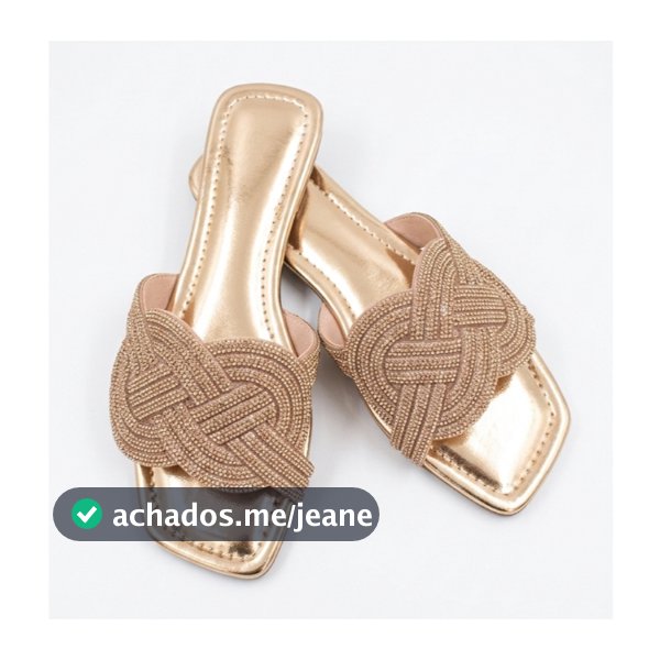Rasteira Feminina Elegante Enfeite Strass
