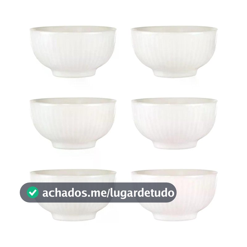 Jogo de 6 Tigelas 750 ml e 15 cm Oxford Friss White