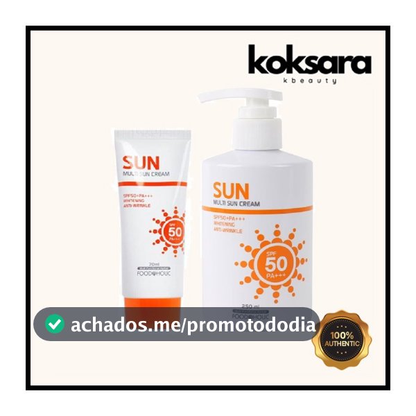 foodaholic multi sun cream spf50 pa+++ 3 in1 smart care 2 types (70ml, 250ml)