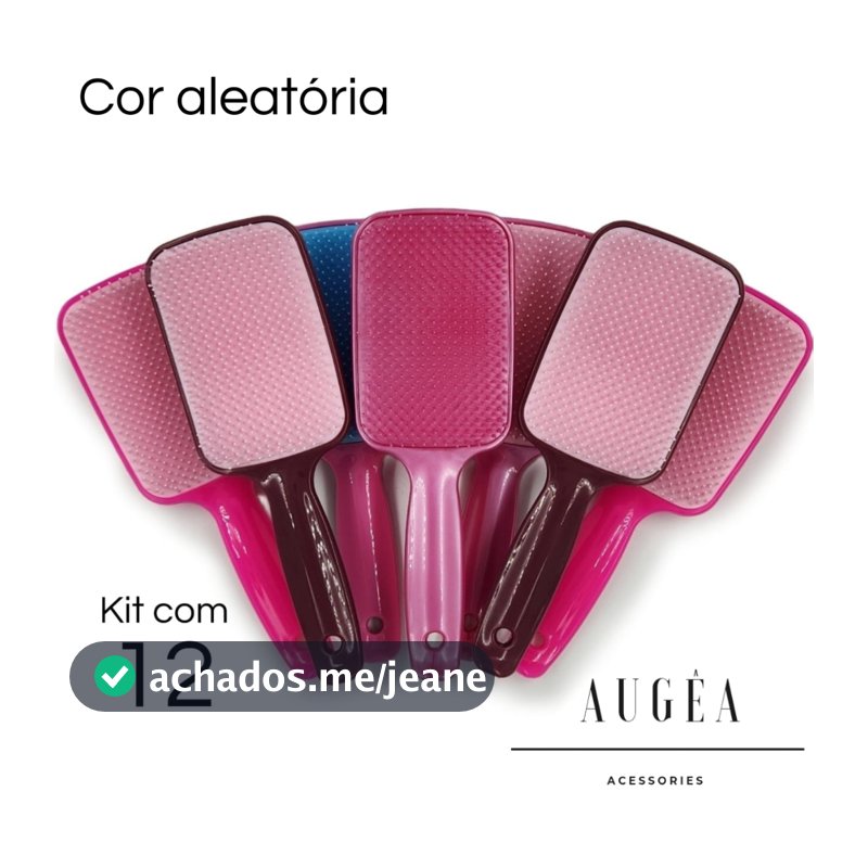 Kit 12 Escovas de Cabelo Raquete Flex Desembaraçadora Mágica Atacado Revenda