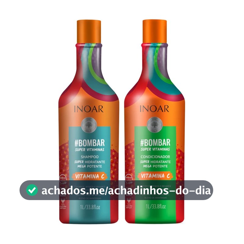 Inoar Kit Bombar Super Vitaminas Shampoo e Condicionador 1L