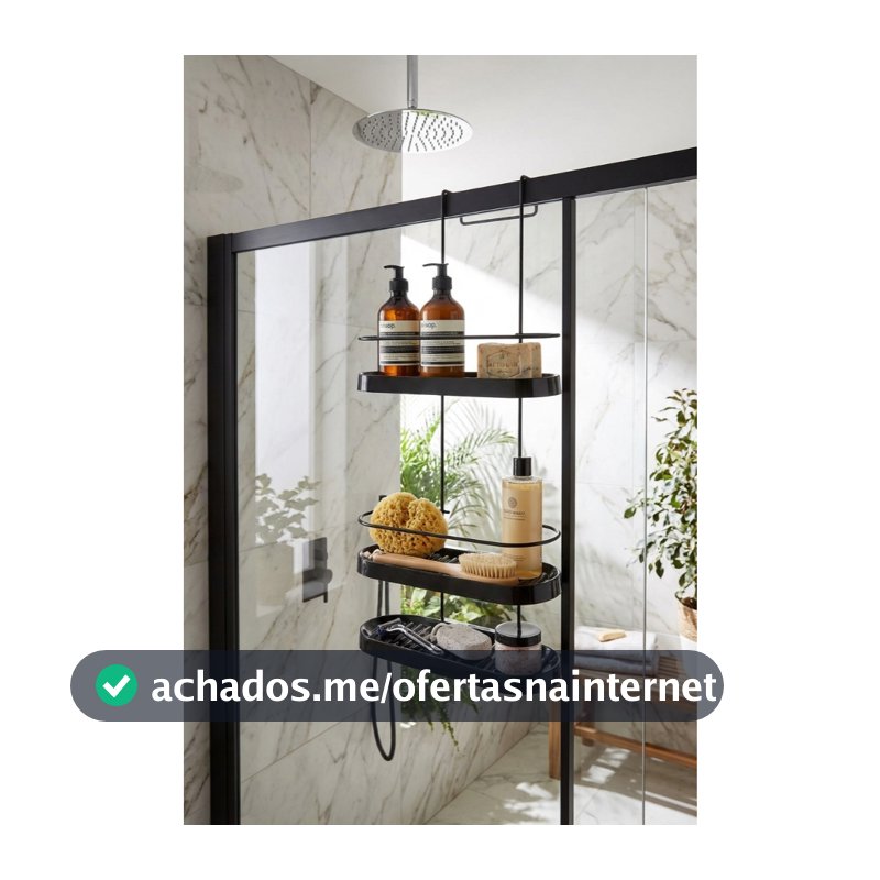Suporte de Banheiro Shampoo Para Box 3 Andares Sem Furo e Não Enferruja