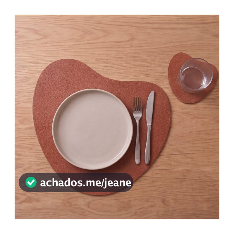Kit Jogo Americano Sousplat em Couro + Porta Copos Mesa Posta 2 4 6 8 Peças Premium
