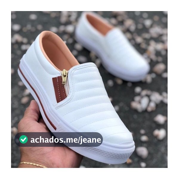 Tênis Sapatênis Sapatilha feminino Slip On Zíp casual Leve e confortável envio imediato
