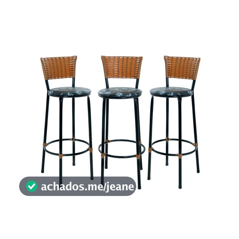 JOGO COM 3 BANQUETAS BANCO ALTO DE COZINHA AREA GOURMET MOVEIS