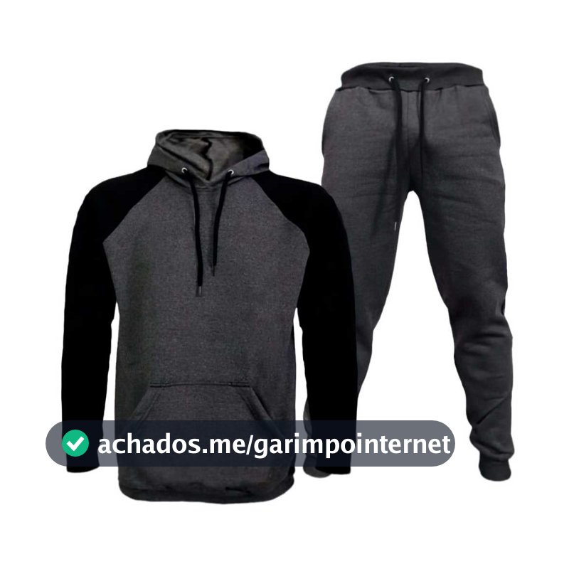Conjunto Moletom Raglan Blusa de Frio + Calça de Abrigo em Algodão Lançamento