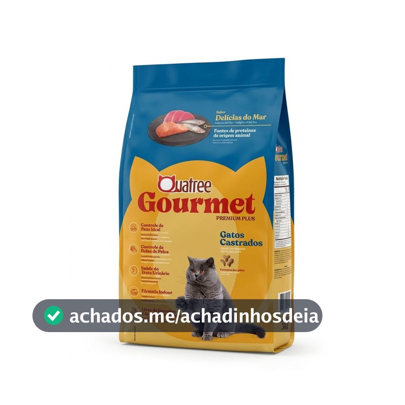 Ração Quatree Gourmet Gatos Castrados Delícias do Mar 10,1kg Premium Peixe Controle de Peso