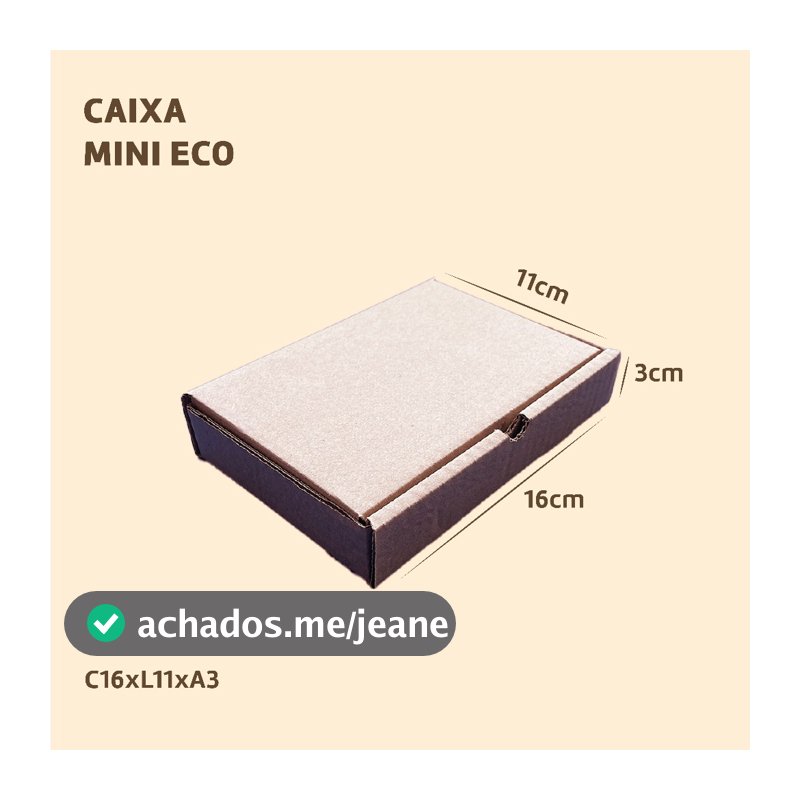 100 Caixa de Papelão Mini Envios 16x11x3 Embalagem Pequena Sedex Correios E-commerce Kraft Forte