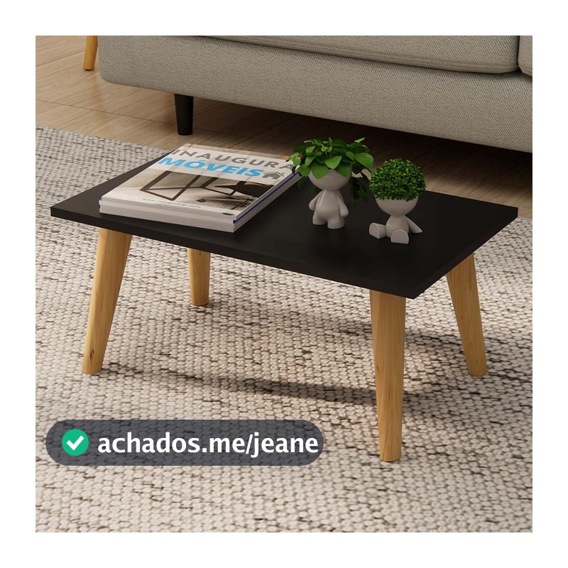 Mesa Mesinha De Centro Retangular Moderna Com Pés Palito