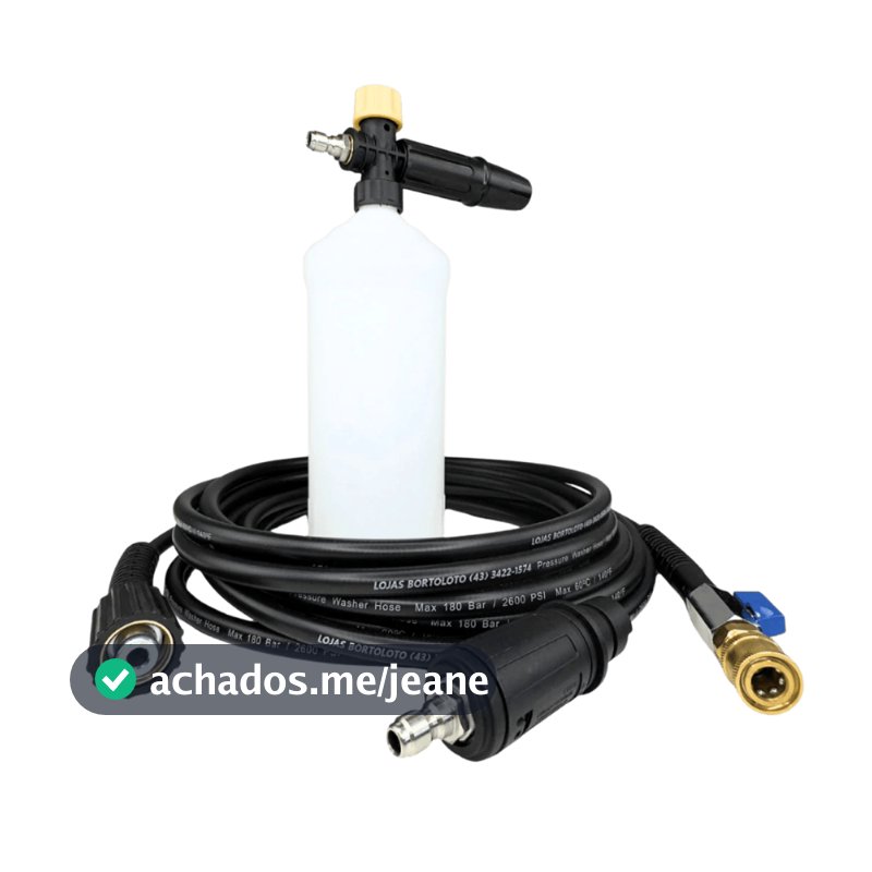 Kit Mangueira Nylon Bico Registro Engate Rápido com Snow Foam Lavadora Electrolux Wap Vonder Karcher