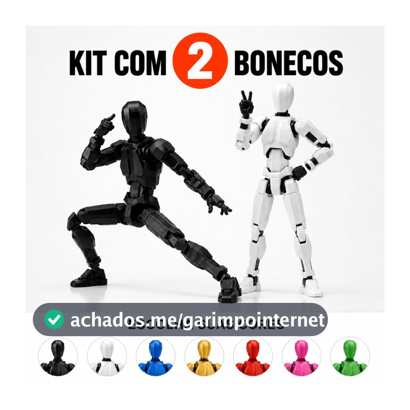 Kit 2 Boneco Articulado Dummy 13 Desmontado Brinquedo Infantil Figura Criativo Acessórios