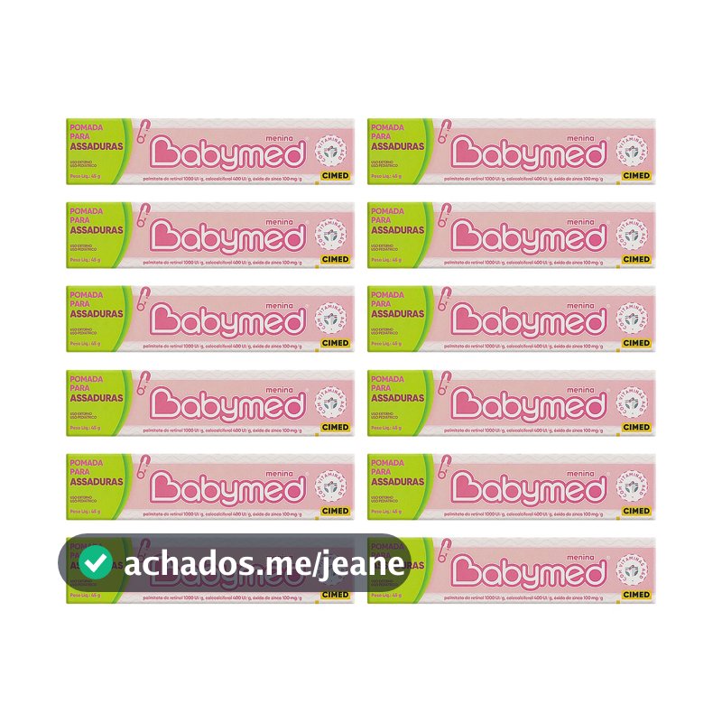 Kit 12 Pomadas Para Prevenção De Assaduras Babymed Rosa 45g