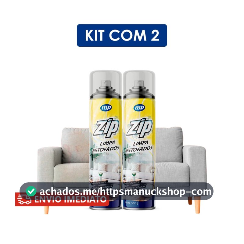 Kit C/2 Limpa Estofados Spray Zip 300ml My Place Carro e Sofá