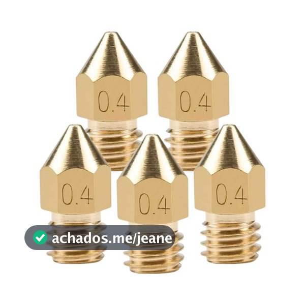 5x Bicos 0.4mm Mk8 Impressora 3d Compativel C Ender 3 Honten