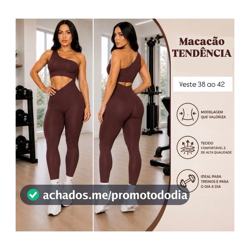 Macacão Fitness Feminino Ombro Único - Macacao de Academia Feminino Fitness