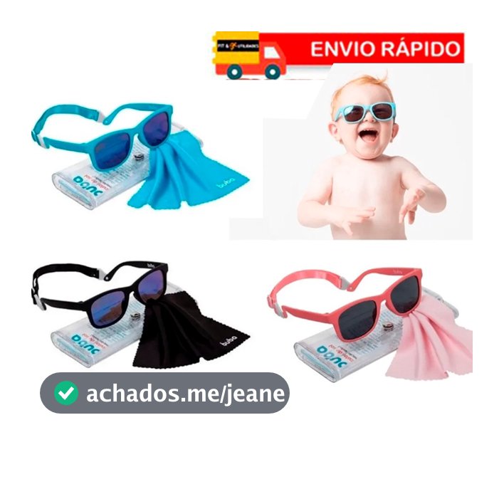 Óculos Infantil de sol Flexivel Buba Menino e Menina c/ Alça Ajustável