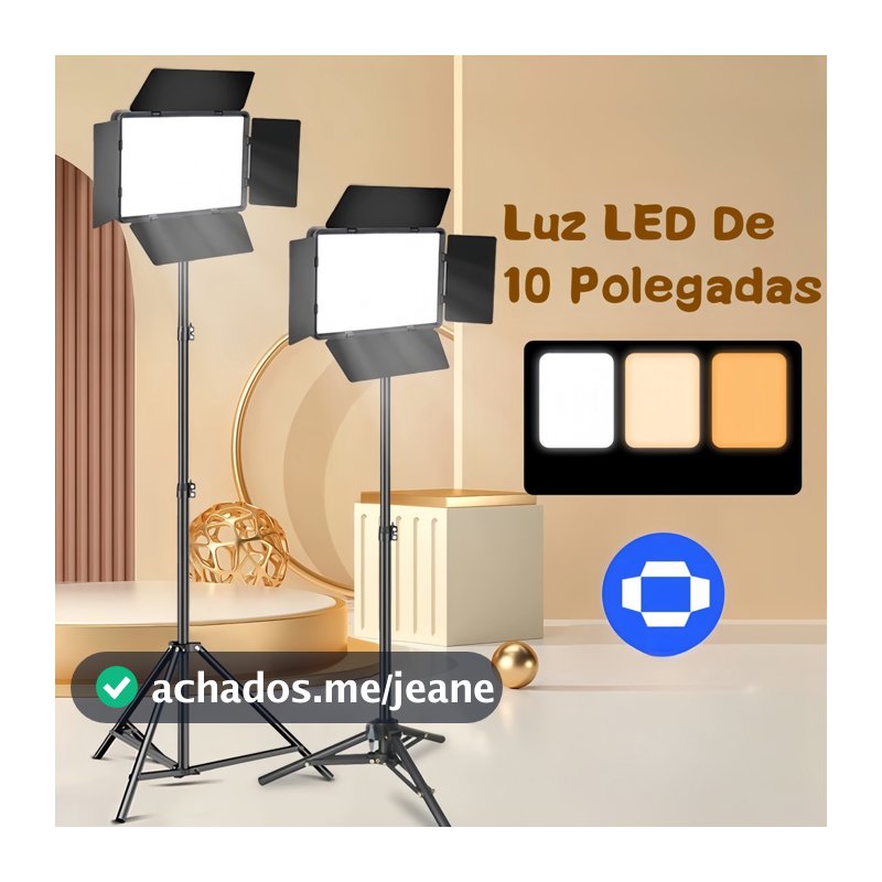 Lluminação Painel Bicolor Estúdio Led Para Fotografia Video Com Tripe 2 Metros  Fotografia e Estúdio RL900