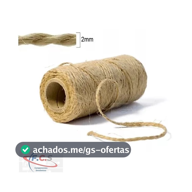 1 Rolo Fio Cordão Barbante Rami Juta 2 Mm 200 Gr 100 Metros Lembrancinha Artesanato